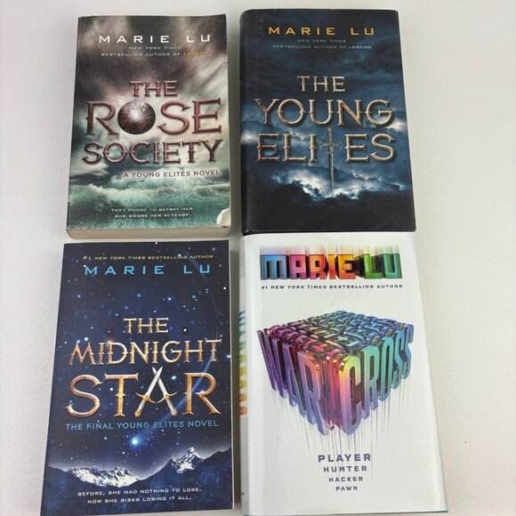 4 Lot of Marie Lu Books Rose Society & Young Elites & Midnight Star & War Cross - Picture 1 of 7